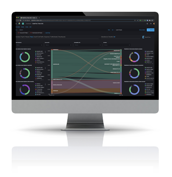 Elk-Stack Interface - Perfekte Visualisierung der Verbindungen mit direkter Anzeige des Volumens.