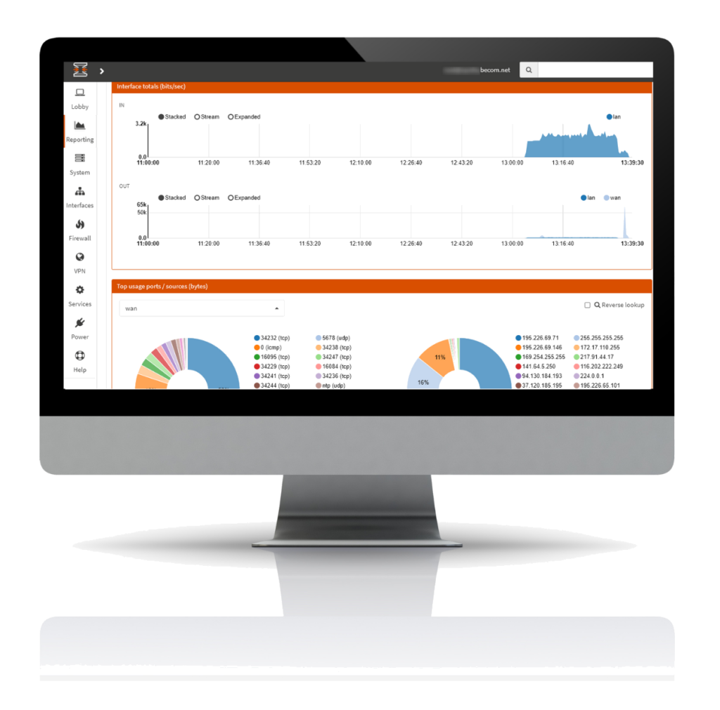 User Interface der Security Lösung OPNsense